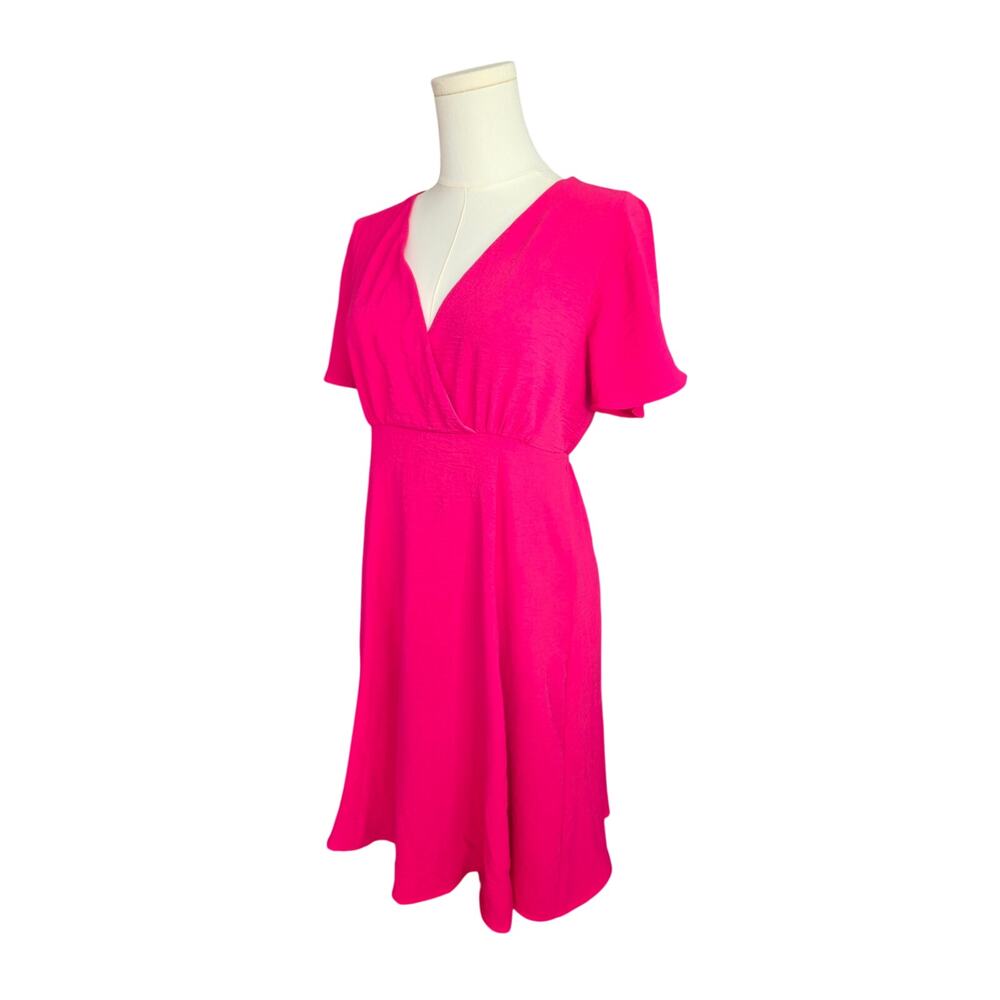 Fuschia Back Key-Hole Knee Length Dress